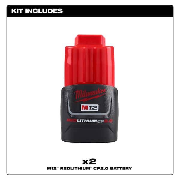 M12 12-Volt Lithium-Ion 2.0 Ah Compact Battery Pack (2-Pack)