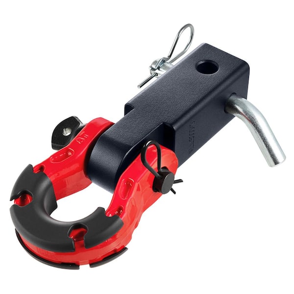 Shackle Hitch Receiver, Fits 2in. Receivers, 65900 lbs. Breaking Strength, D Ring Shackle with Trailer Hitch Lock Pin