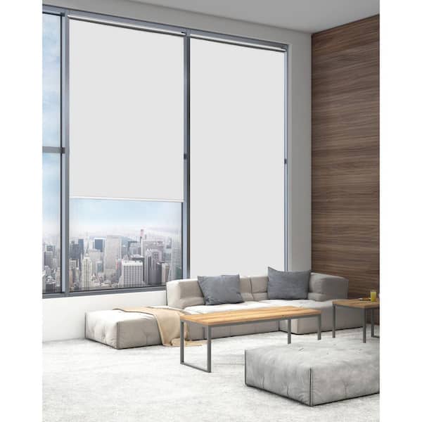 Lumi Home Furnishings White Vinyl 23 in.W x 72 in.L Blackout Cordless Roller Shade