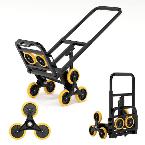 3-in-1 Folding Stair Climbing Hand Truck with 6 Wheel All-Terrain Stair Climber, Telescoping Handle, 550 lb Capacity