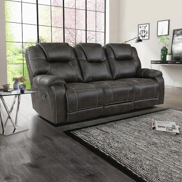Lazzara Emily 87 in. W Pillow Top Arm Microfiber Rectangle Manual