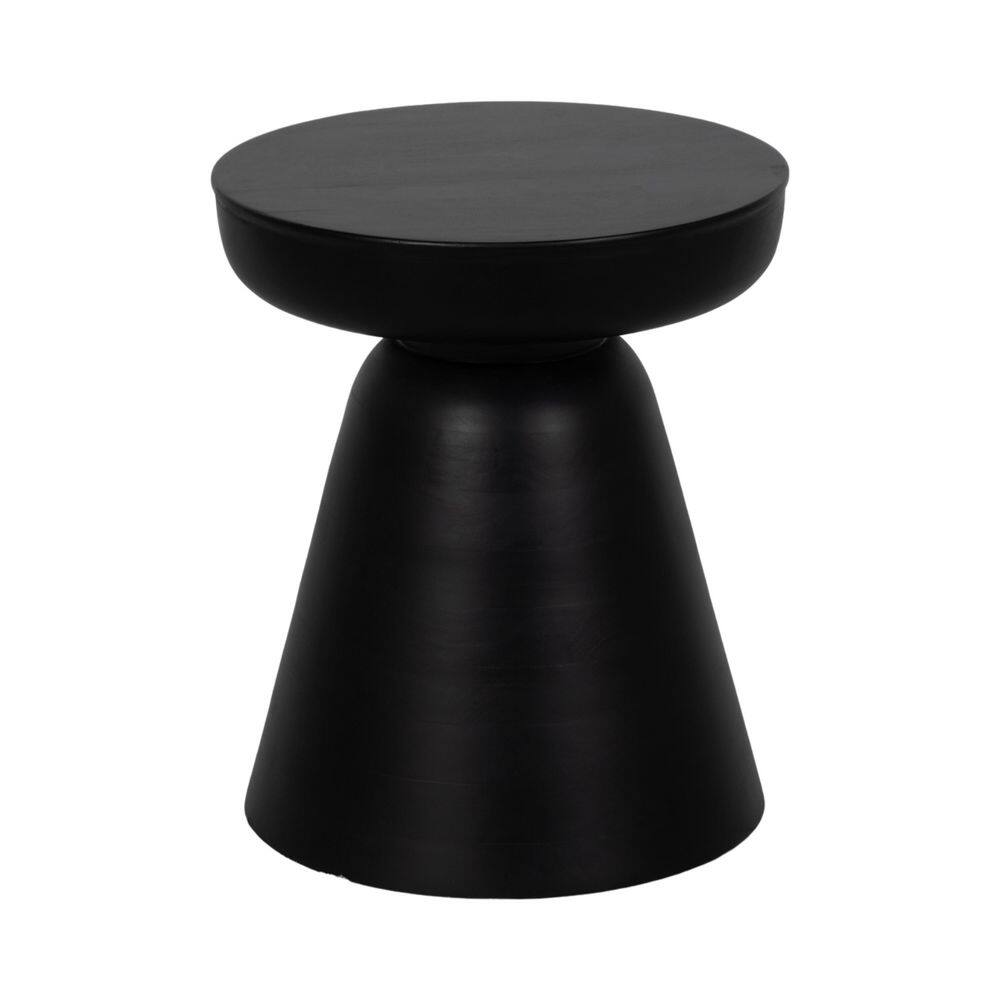 16 in. White Round Wooden Accent Table - thumbnail 4