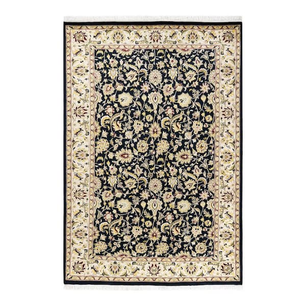 Solo Rugs Mogul One-of-a-Kind Traditional Black 4 ft. 1 in. x 6 ft. 0 in. Oriental Area Rug