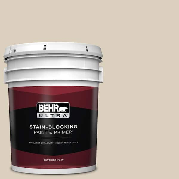 BEHR ULTRA 5 gal. #BWC-25 Sandy Clay Flat Exterior Paint & Primer