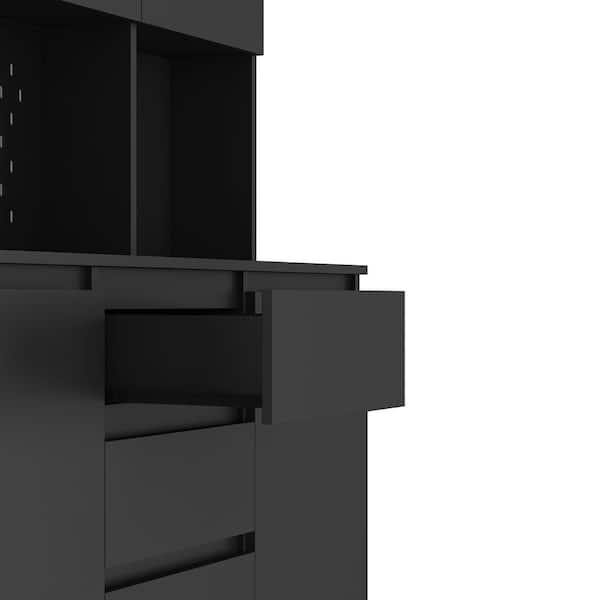 Aoibox 43-in. W x 15-in. D x 74-in. H White MDF Ready to Assemble Floor Kitchen Pantry Cabinet with Doors Shelves & Drawers
