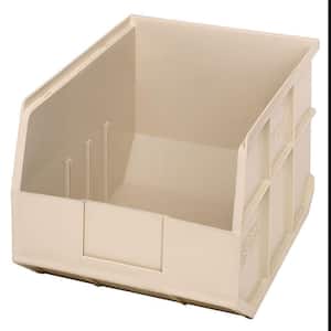 Stackable Shelf 19-Qt. Storage Tote in Ivory (6-Pack)