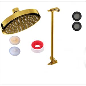 Shower Head with 16 in. Arm 1-Spray Patterns with 1.8 GPM 6 in. Ceiling Mount Rain Fixed Shower Head Oil Rubbed Bronze