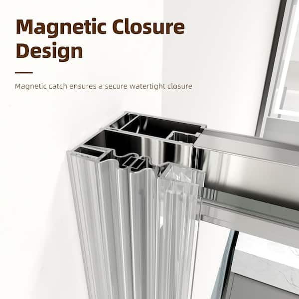 imperiol Modern 60 in. W x 72 in. H Sliding Semi-Frameless Shower