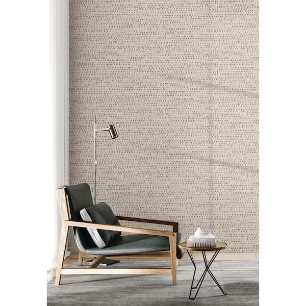 30.75 sq. ft. Stone Buff The Sloane Vinyl Peel and Stick Wallpaper Roll