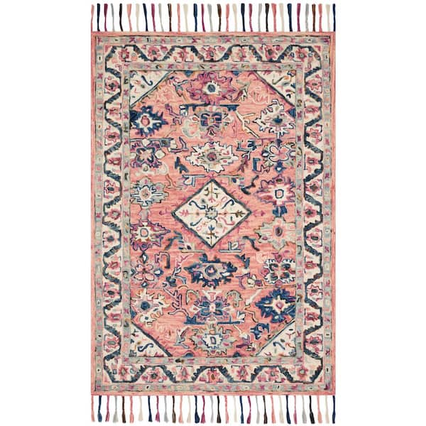 LOLOI II Elka Pink/Multi 5 Ft. x 7 Ft. 6 In. Bohemian 100% Wool Area Rug