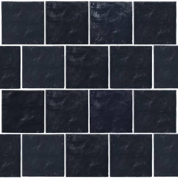 Apollo Tile Dark Blue 4 in. x 5 in. Polished Ceramic Subway Tile Sample (0.13 sq. ft./Piece)