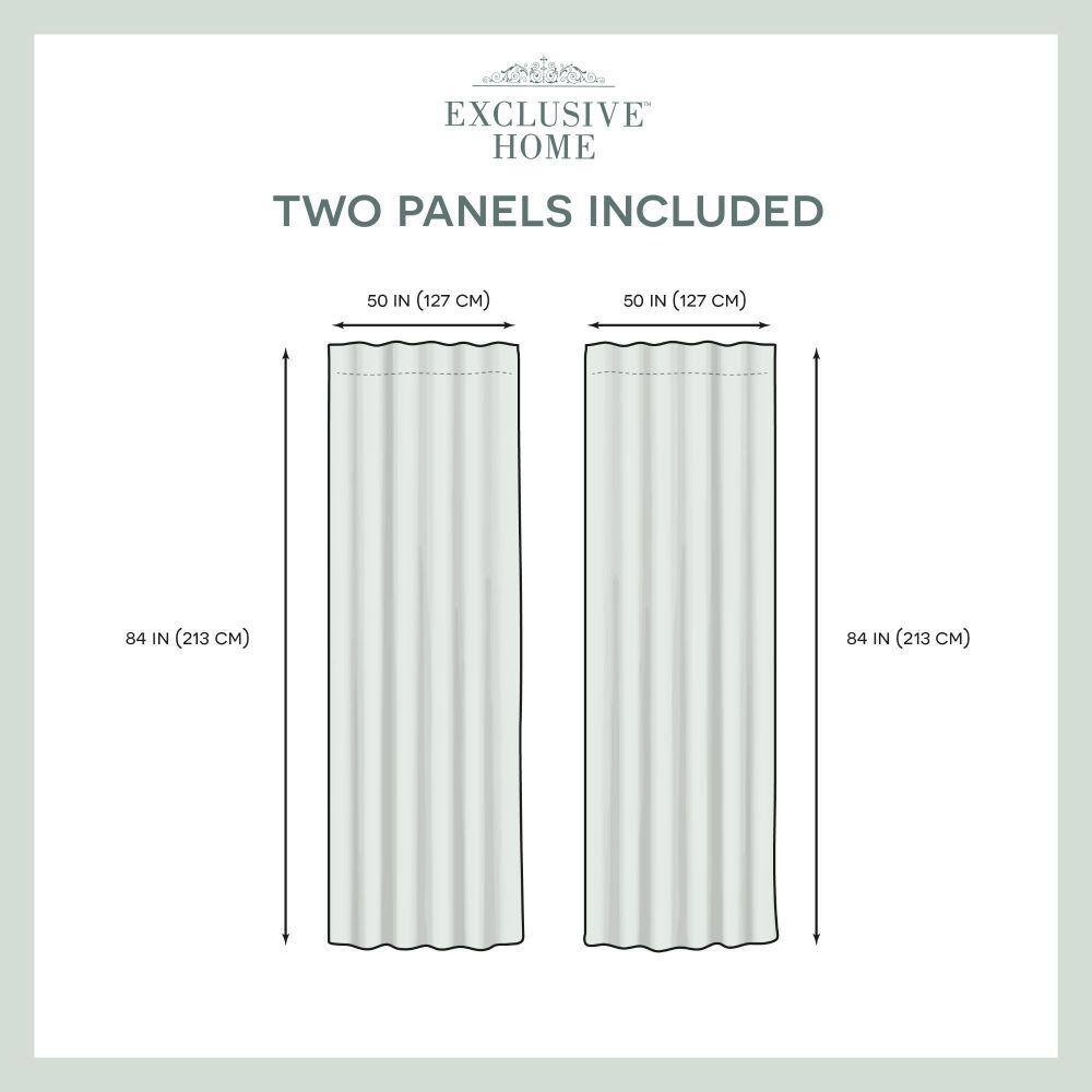 Ivory Belgian Sheer Linen Tab Top Curtain Panels, 84" x 50"