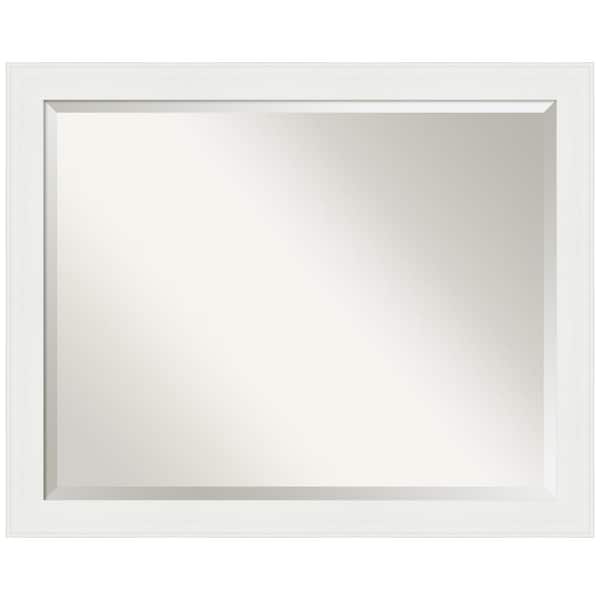 Amanti Art Vanity White Narrow 31.5 in. H x 25.5 in. W Framed Wall Mirror