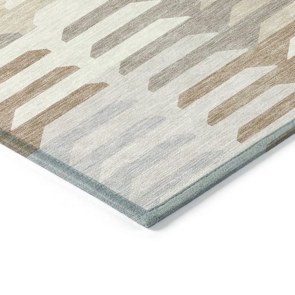 Chantille Machine Washable Indoor/Outdoor Abstract ACN2328 Ivory 9 ft. x 12 ft. Area Rug