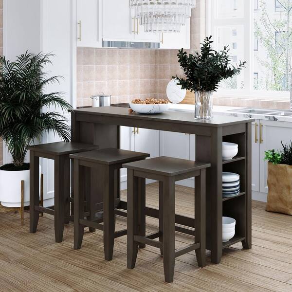 dining table and storage stools