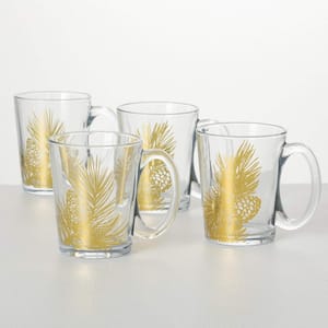 SOHO LOUNGE 4 Piece 16 oz. Stackable Clear Glass Beverage Mugs