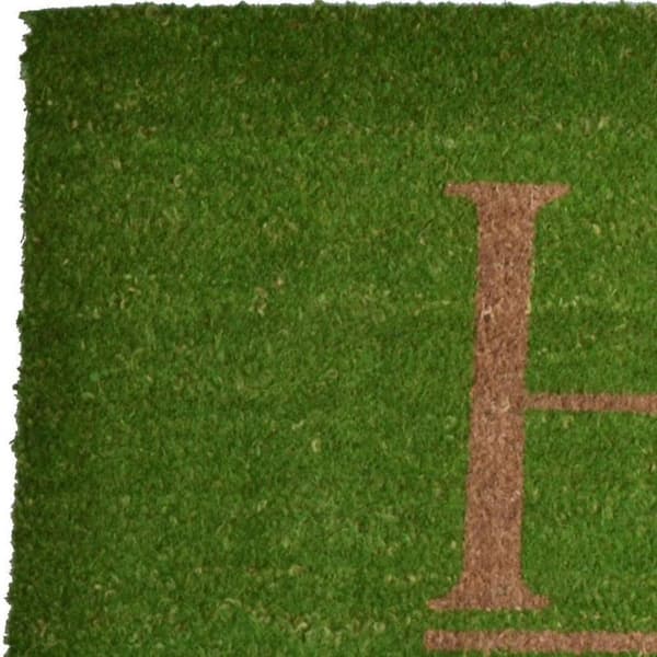 Green 48 in. x 18 in. Coir Non-Slip Indoor/Outdoor Door Mat
