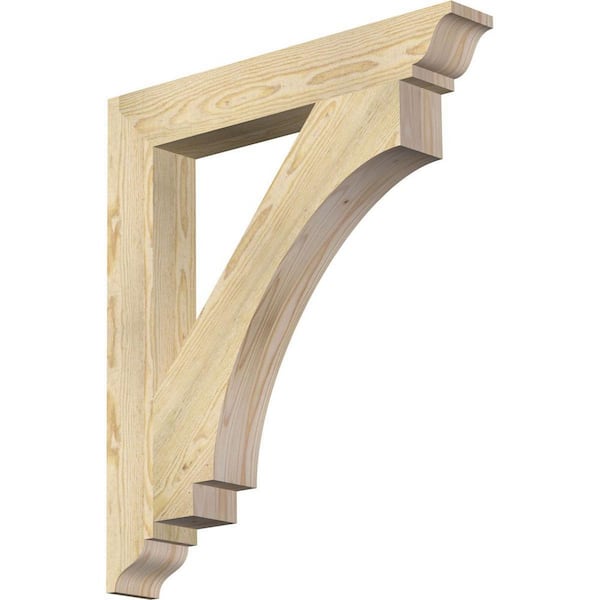 Ekena Millwork 4 in. x 32 in. x 28 in. Douglas Fir Imperial Traditional Rough Sawn Bracket