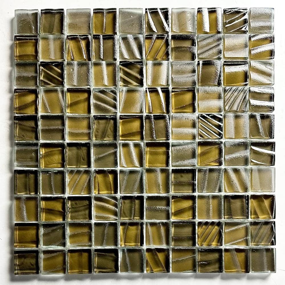 New Era Brown 12 in. x 12 in. Square Glossy and Frosted Glass Pool and Wall Mosaic Tile (11 sq. ft./Case) price history on PriceWatchPro