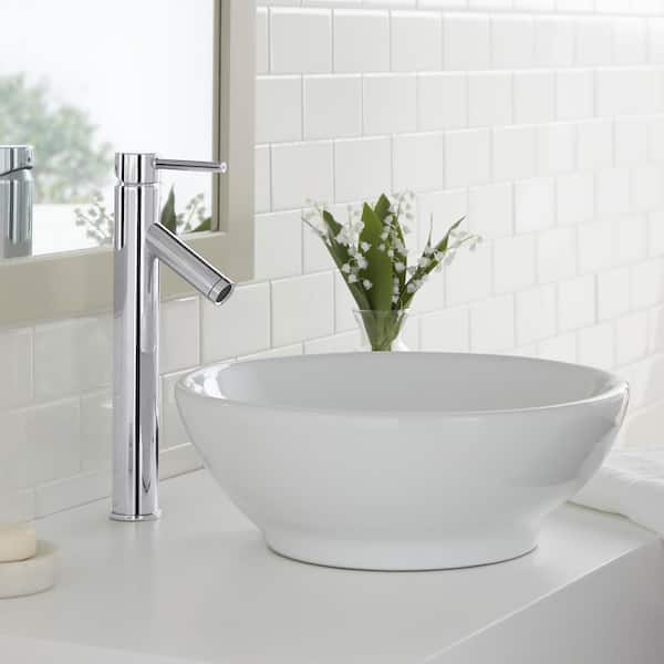 Modern Single-Handle Single-Hole Vessel Sink Faucet in Polished Chrome