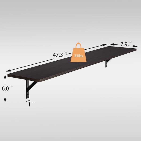 47in. W x 8 in. D Floating Decorative Wall Shelf Set of 2