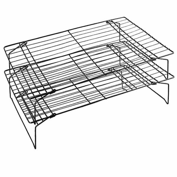 Collapsible 2-Tier Non-Stick Wire Cooling Rack Stackable Drying Rack for Baking Bread and Cookies