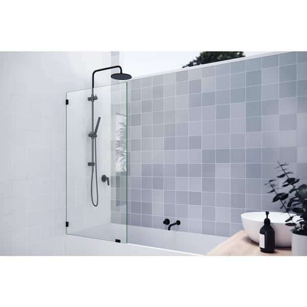 Glass Warehouse 31 in. W x 58.25 in. H Fixed Frameless Shower Bath Panel