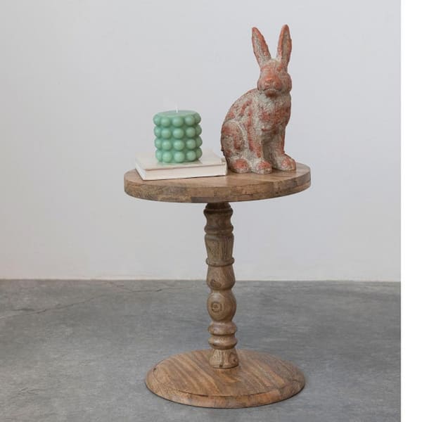 Storied Home 16 in. Natural Round Wood End Table