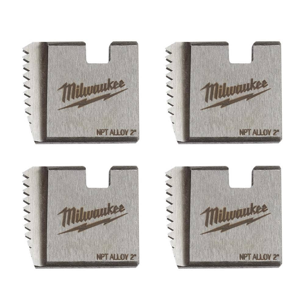 Milwaukee 2 in. NPT Alloy Portable Pipe Threading Dies (4-Pack) 48-36-1106  - The Home Depot