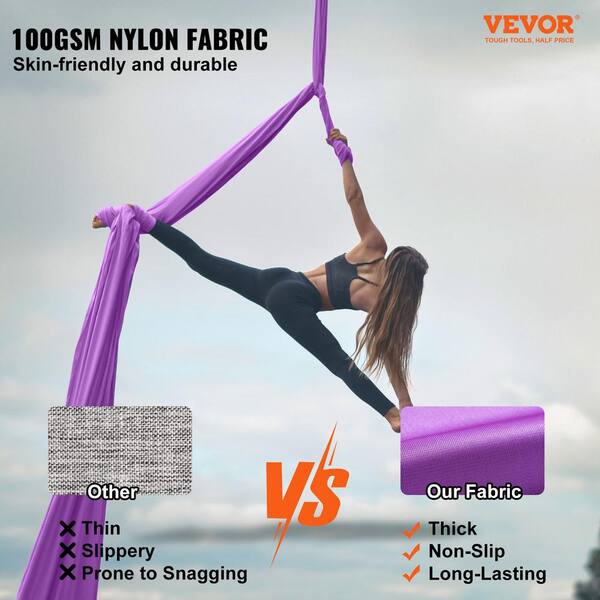 LOYALHEARTDY Aerial Silks Starter Kit - 11 Yard (10m X 2.6m) Hammock With Carabiners, Straps, Swivel & Hardware For Home/Studio