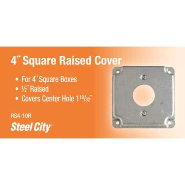 4 in. Square Box Cover for Single Twist Lock Receptacle (RS4-10R)