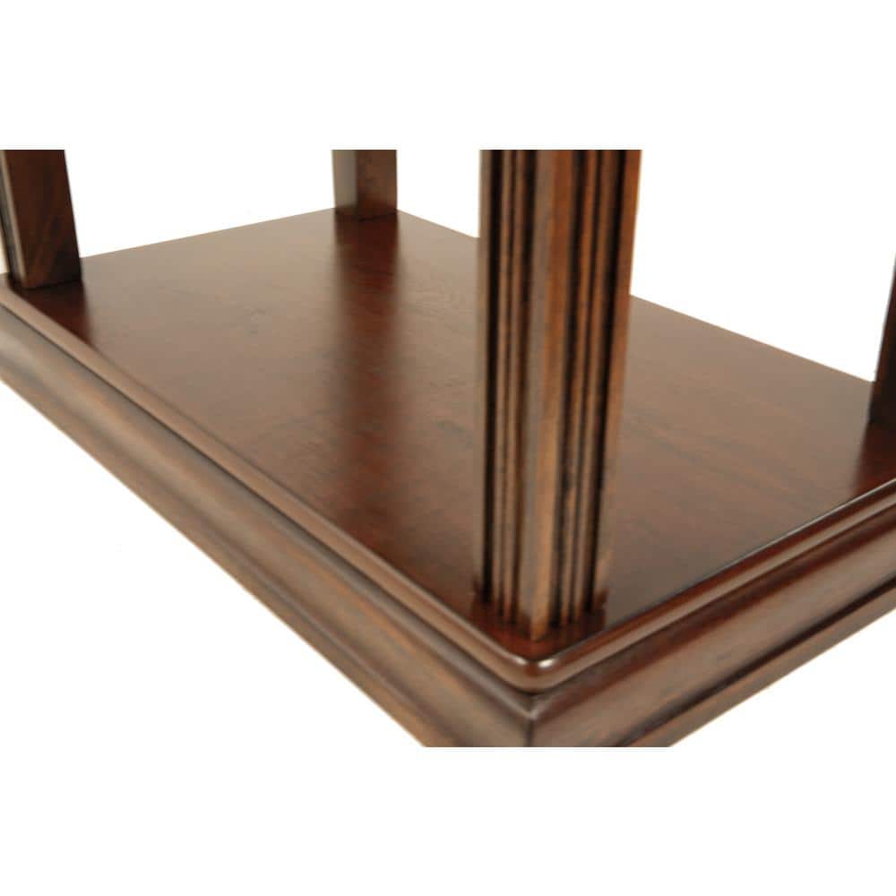 Breegin 13.13 in. Brown Rectangle MDF Chairside End Table with Removable Tray - thumbnail 4