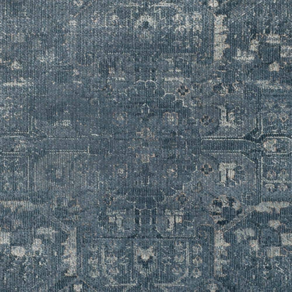 Vintage Blue Viscose Runner Rug 2'2" x 8'