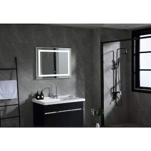 36 in. x 28 in. LED Lighted Rectangle Bathroom Vanity Mirror with Touch Sensor
