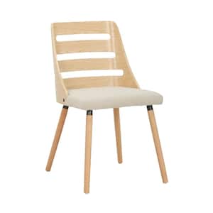 Trevi Natural Wood and Cream Fabric Dining Chair