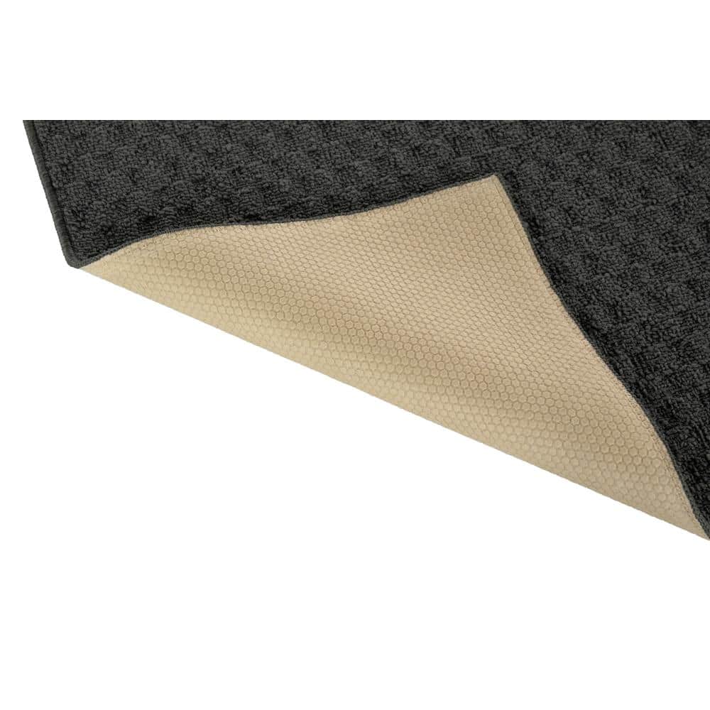 Cinder Gray Tufted Non-slip Runner Rug, 2' x 12'