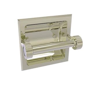 Continental Recessed Toilet Tissue Holder with Groovy Accents in Polished Nickel