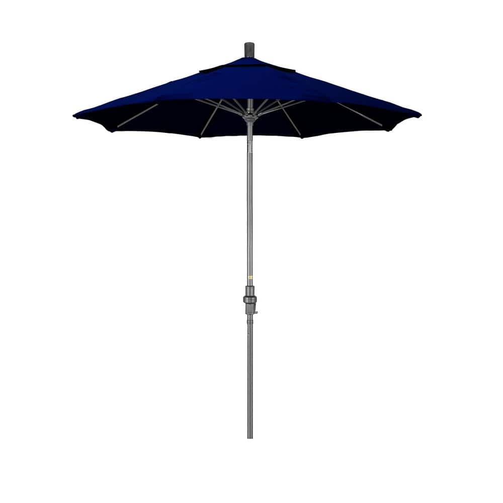 7.5 ft. Grey Aluminum Market Collar Tilt Crank Lift Patio Umbrella in True Blue Sunbrella price history on PriceWatchPro