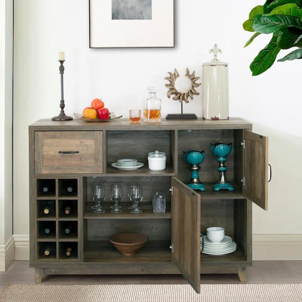 Washed Tan Sideboard Storage Cabinet, Dining Buffet Table Design