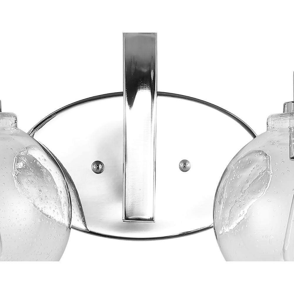Sandrine Chrome Seeded Glass 17.5" Rustic LED Vanity Light