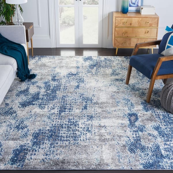 Aston 12 ft. x 18 ft.  Navy/Gray Abstract Area Rug