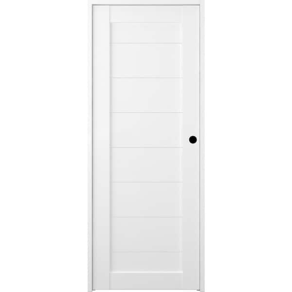Belldinni Ermi 28 in. x 80 in. Left-Handed Solid Core Bianco Noble Wood Composite Single Prehung Interior Door