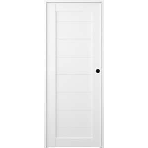Ermi 32 in. x 80 in. Left-Handed Solid Core Bianco Noble Wood Composite Single Prehung Interior Door