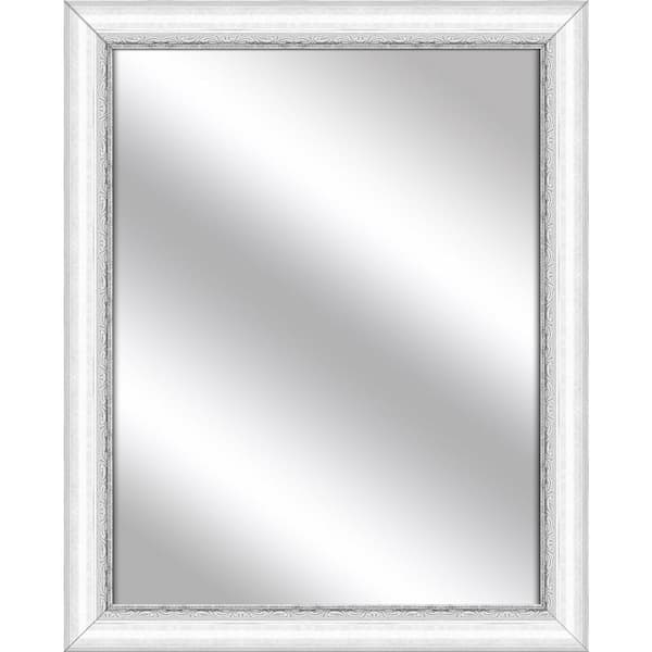 PTM Images Medium Rectangle White Art Deco Mirror (30.75 in. H x 24.75 in. W)