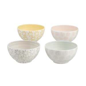 Leyla 4-Piece Hand-Decorated Mix & Match Bowl Set (Service for 4)