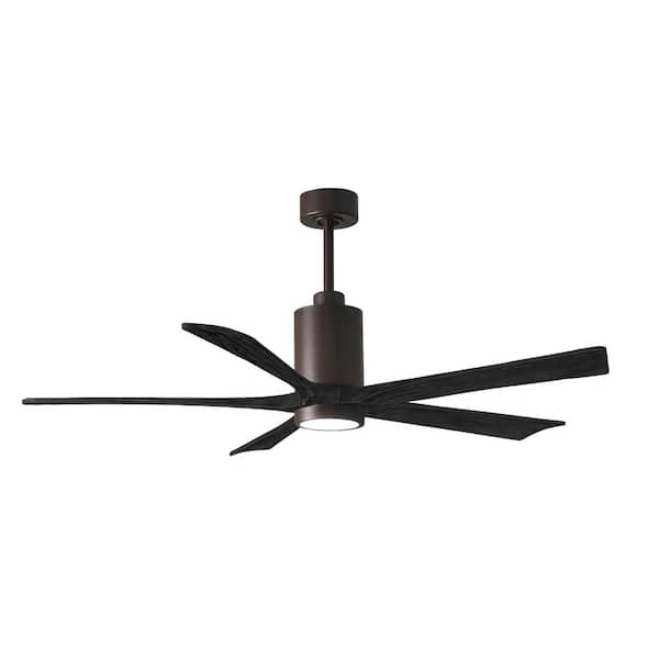 Matthews Fan Company Patricia-5 60 in. Integrated LED Textured Bronze Ceiling Fan with Light Kit
