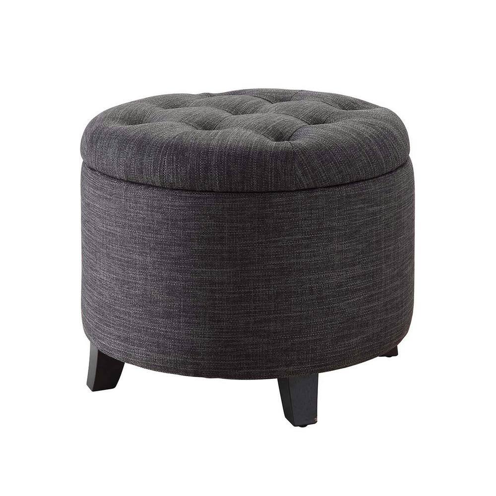 Convenience Concepts Designs4Comfort Dark Charcoal Gray Linen 