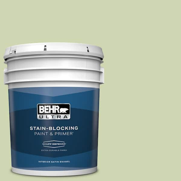 BEHR ULTRA 5 gal. #M360-3 Avocado Whip Extra Durable Satin Enamel Interior Paint & Primer