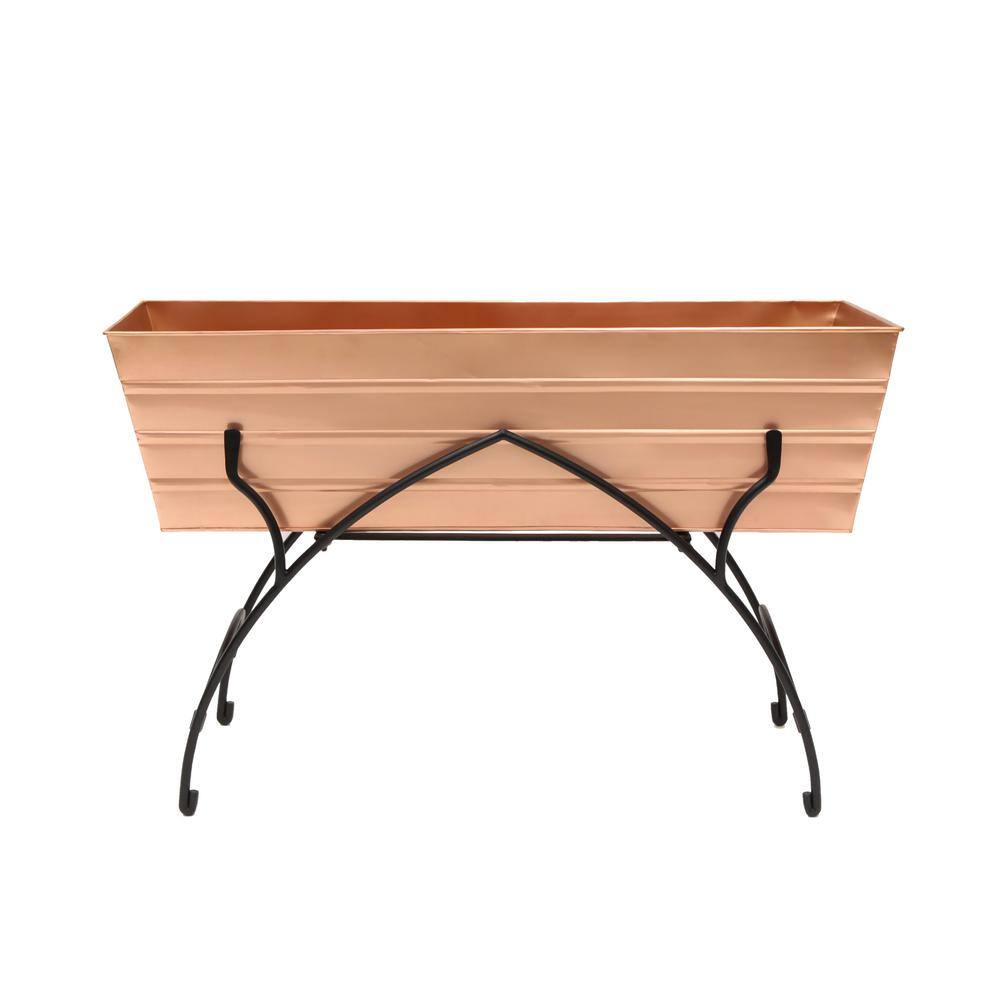 Copper Plated Galvanized Steel Flower Planter with Iron Stand