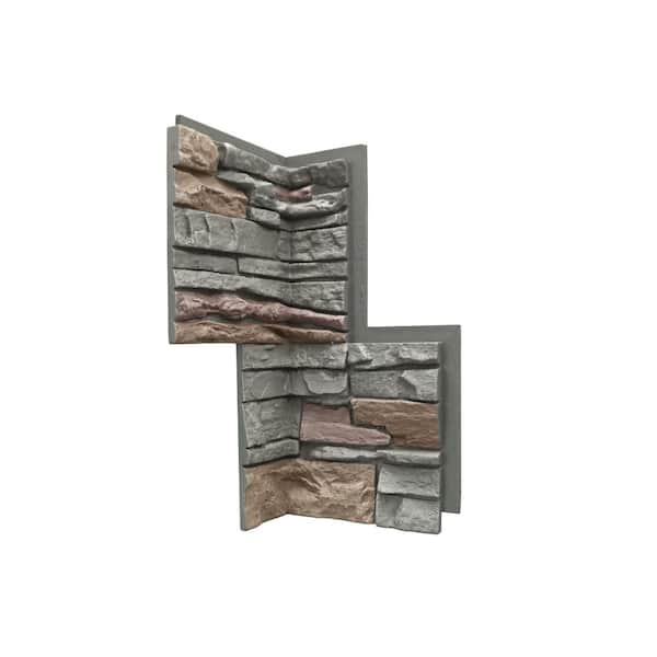 GenStone Stacked Stone Keystone 12 in. x 24 in. Faux Stone Siding Inside Corner Panel